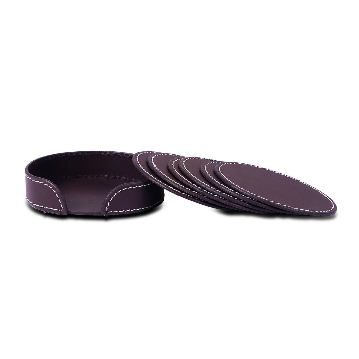 Modella Round Coasters Set Of 6 Bordeaux