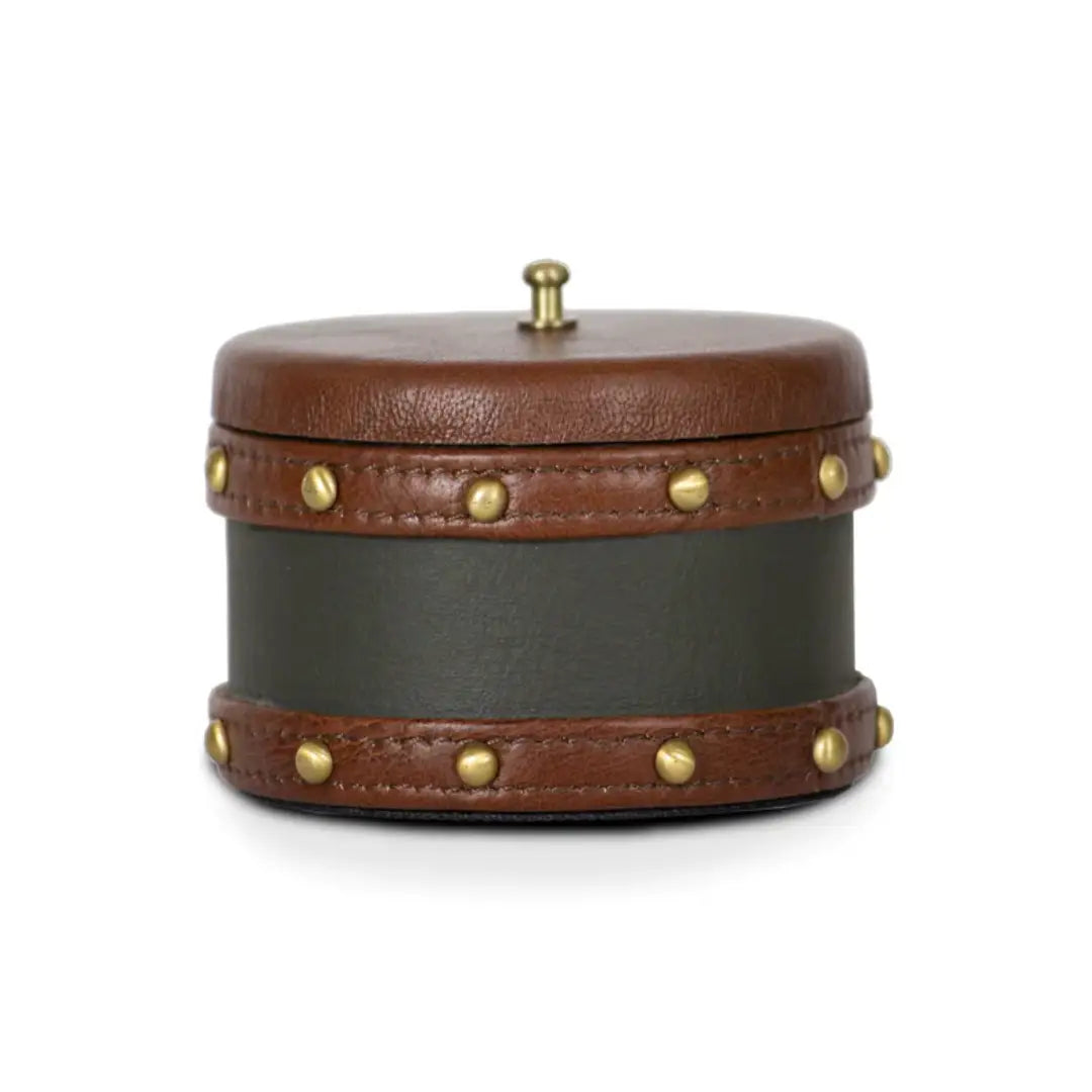 Scented Candle with Olive Leather Cladding