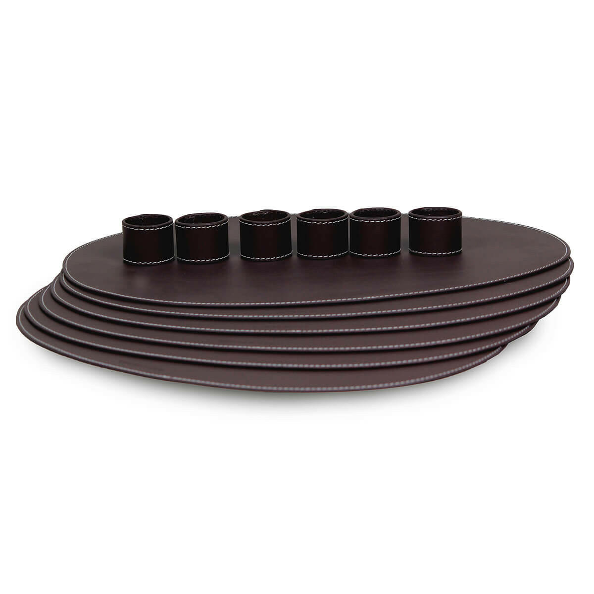 Modella Napkin Holder & Placemats Set Of 6 Bordeaux