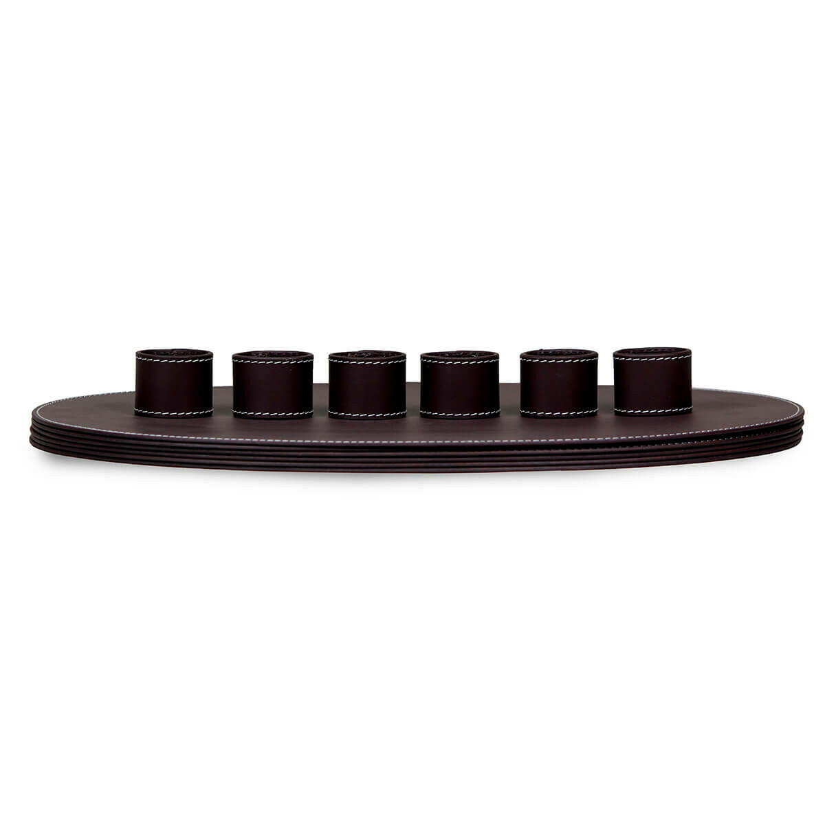 Modella Napkin Holder & Placemats Set Of 6 Bordeaux