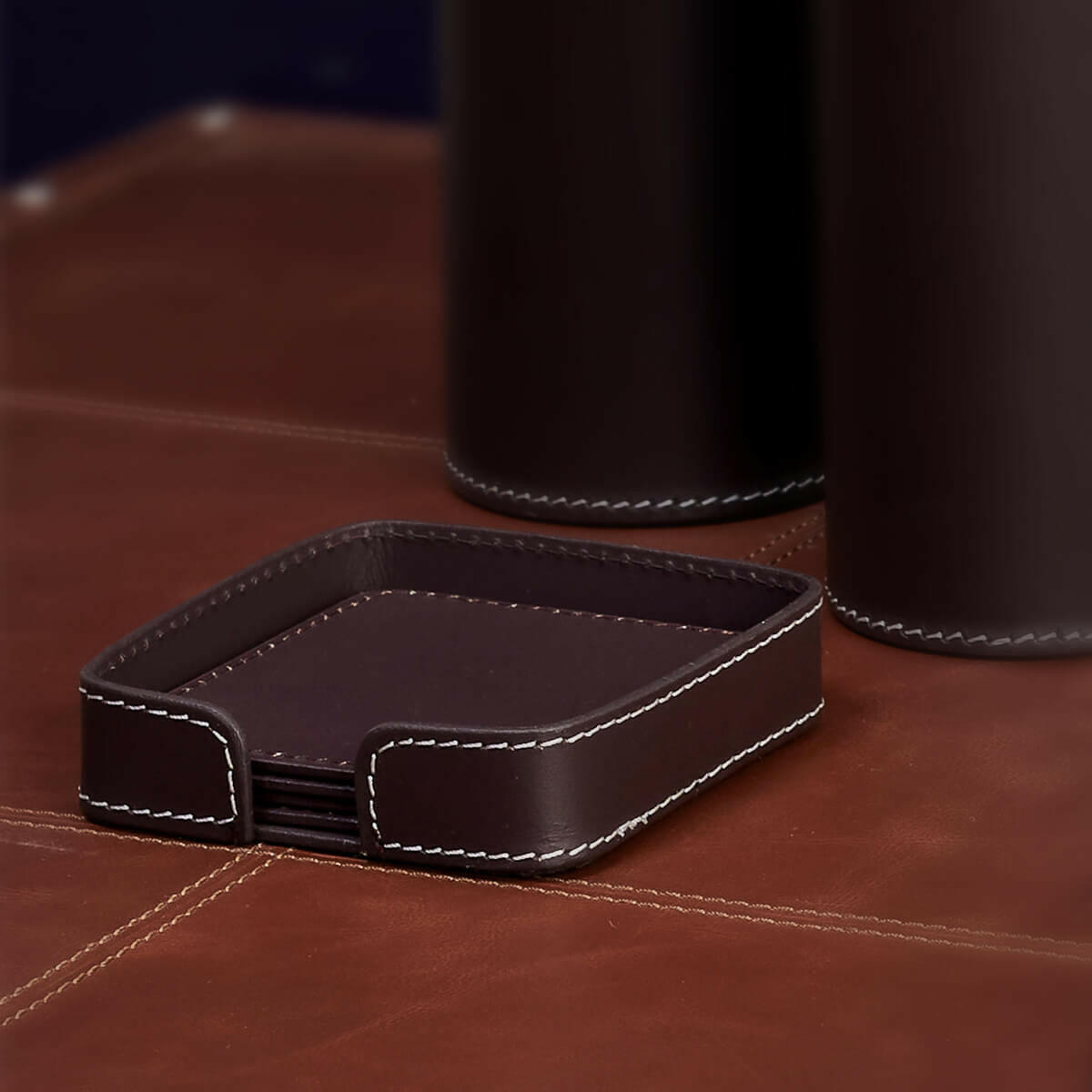 Modella Square Coasters Set Of 6 Bordeaux