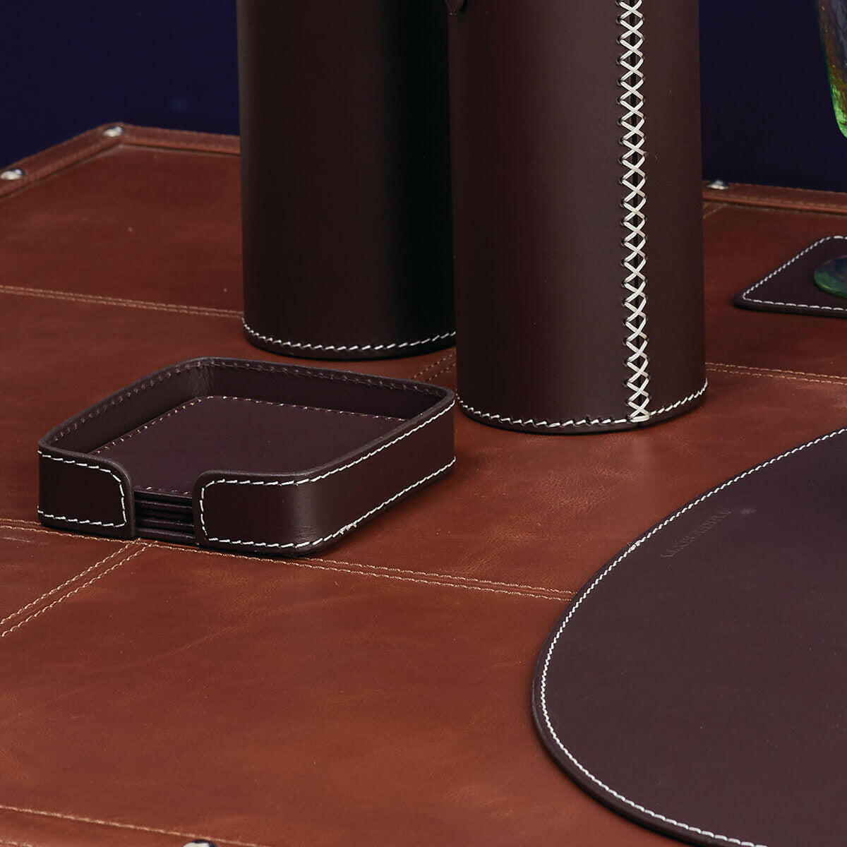 Modella Square Coasters Set Of 6 Bordeaux