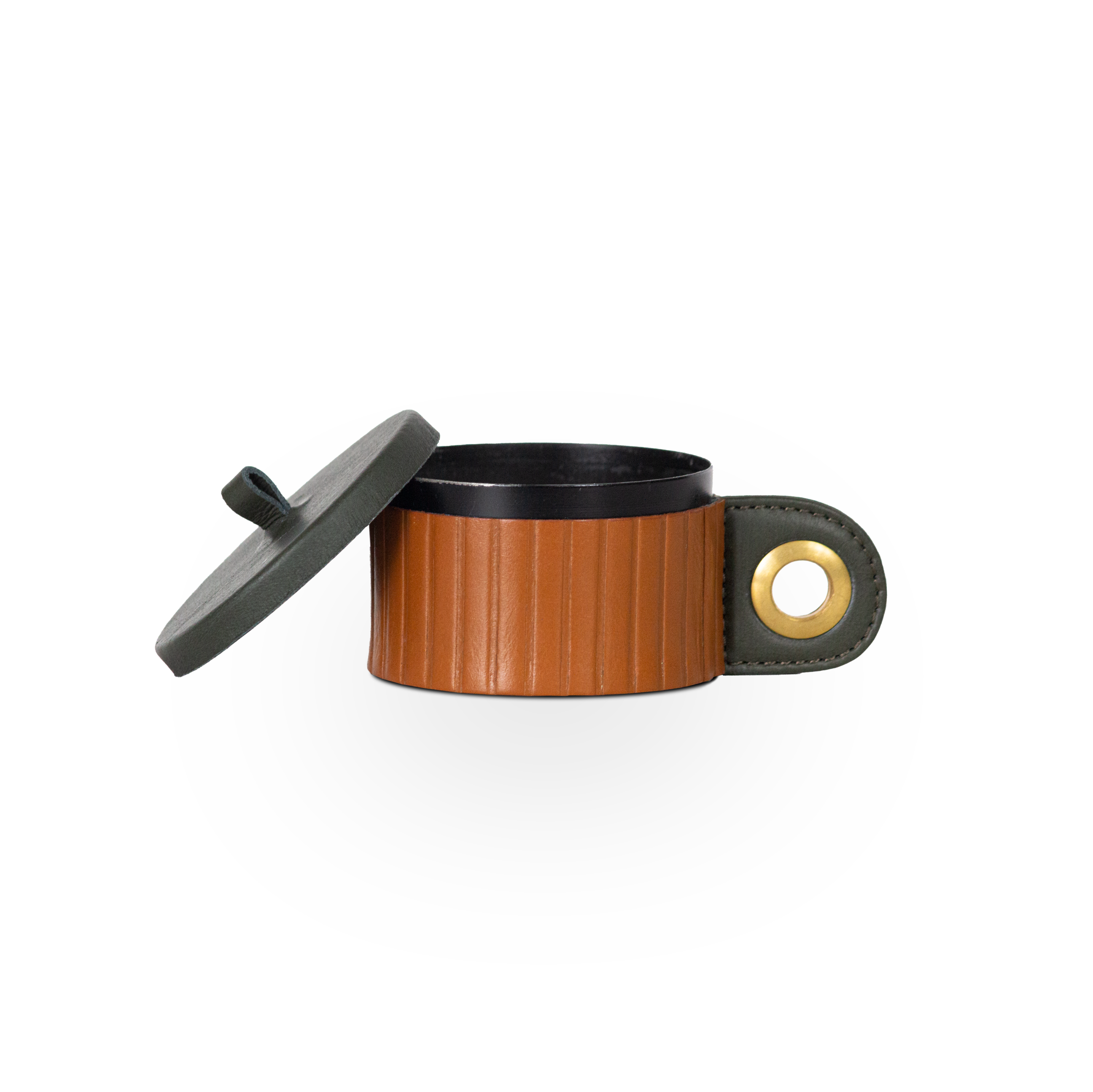 Scented Candle with Tan Leather Cladding