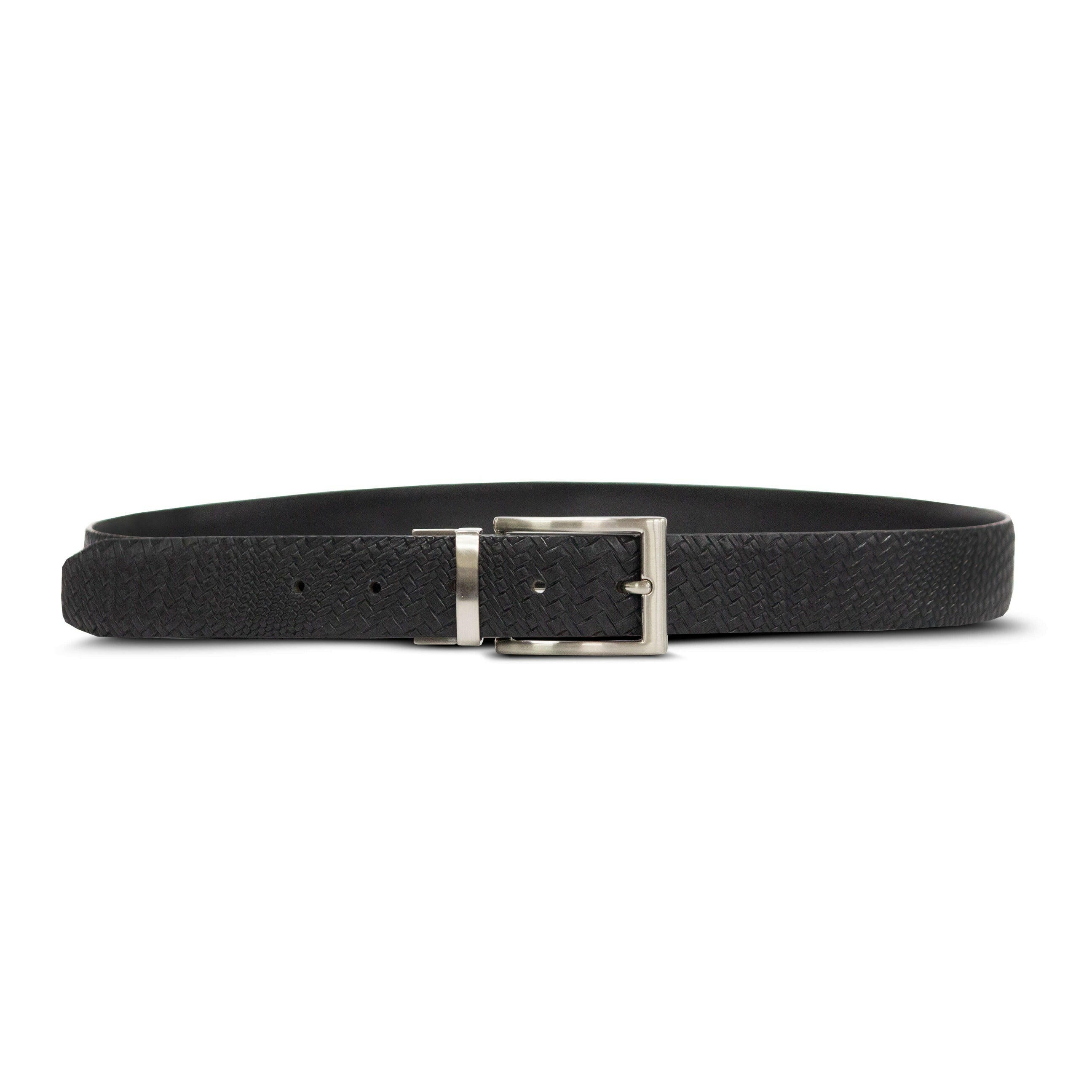 Genuine Leather Belt for Men in Weave Texture