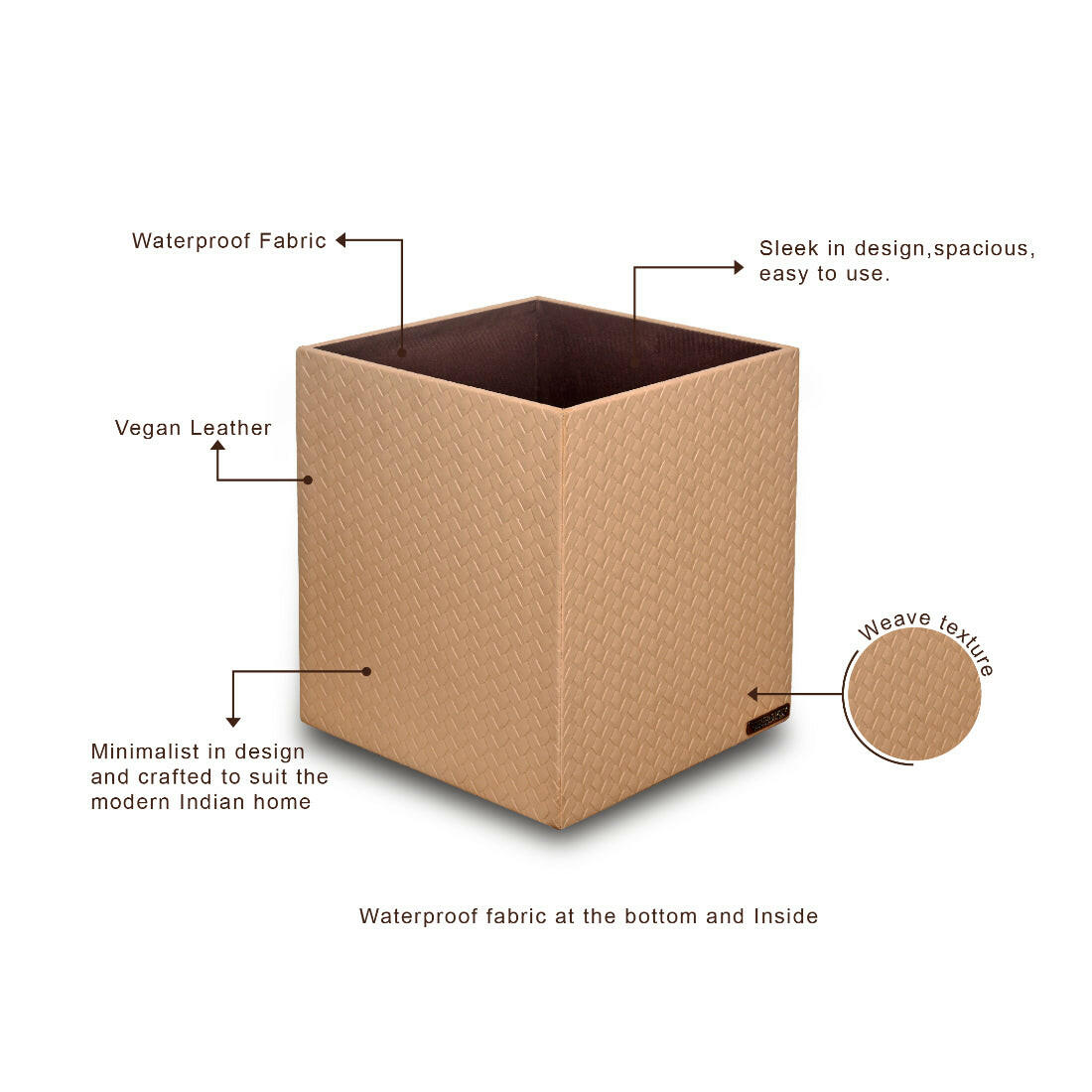 Entwine Taper Waste Bin Beige