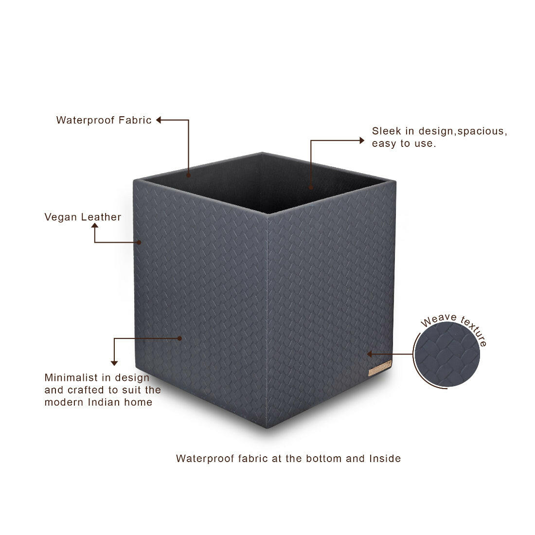 Entwine Taper Waste Bin Grey