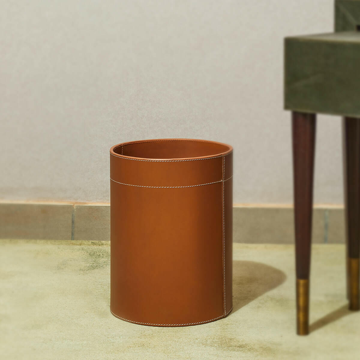 Modella Round Waste Basket Cognac