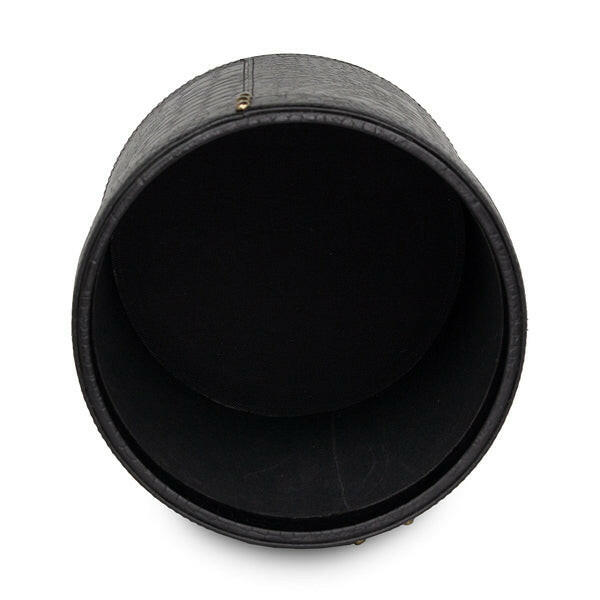 Eden Waste Bin In Genuine Croco Leather Black