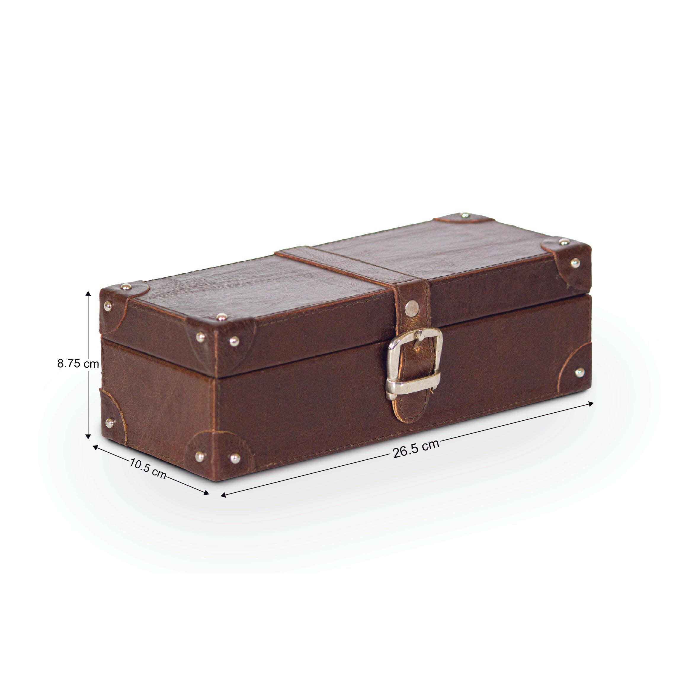 Watch Box of 4 Waxy Leather - Brown
