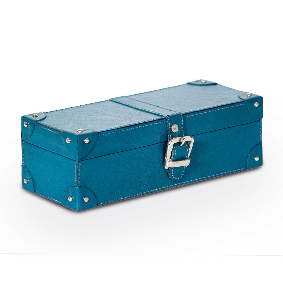 Watch Box of 4 Waxy Leather - Blue