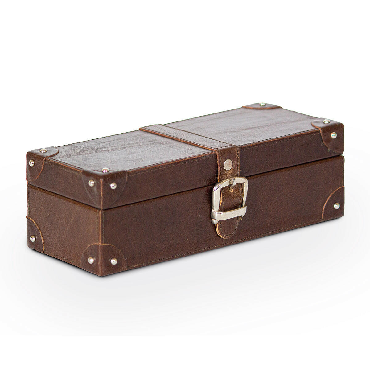 Watch Box of 4 Waxy Leather - Brown