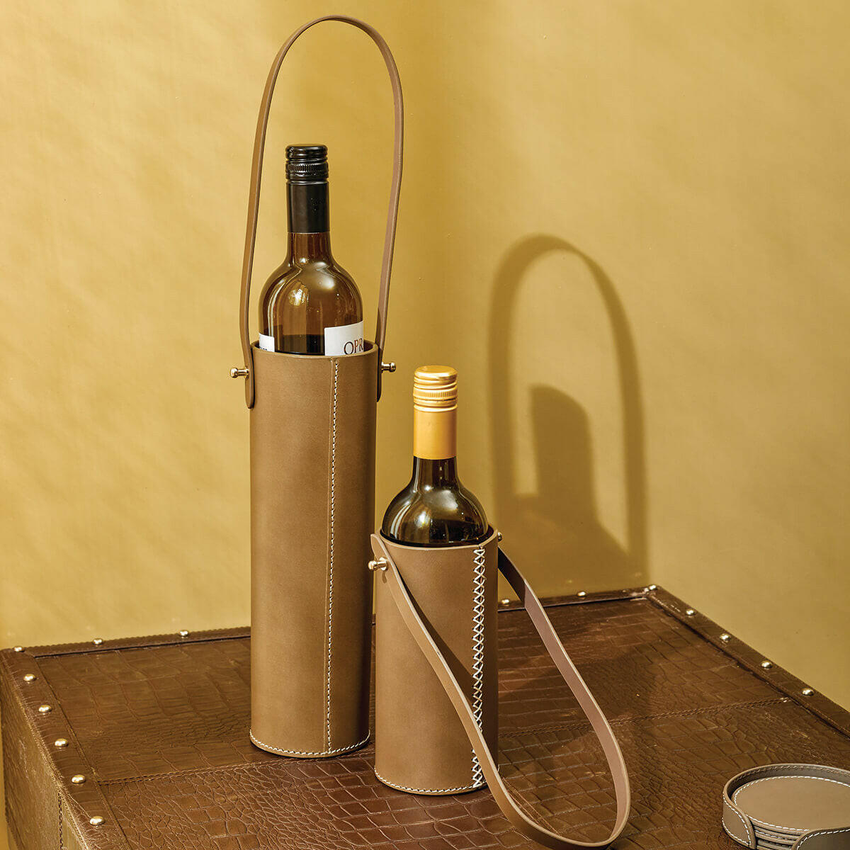 Modella Tall Single Wine Bottle Holder Taupe