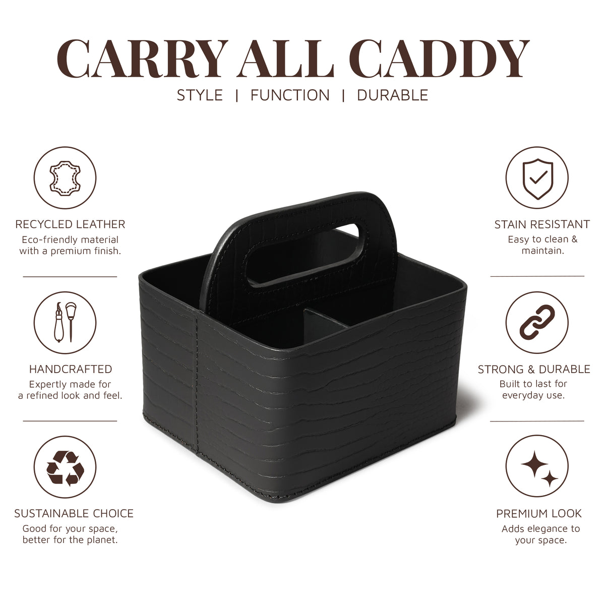 Sterling Croco Carry All Caddy Black