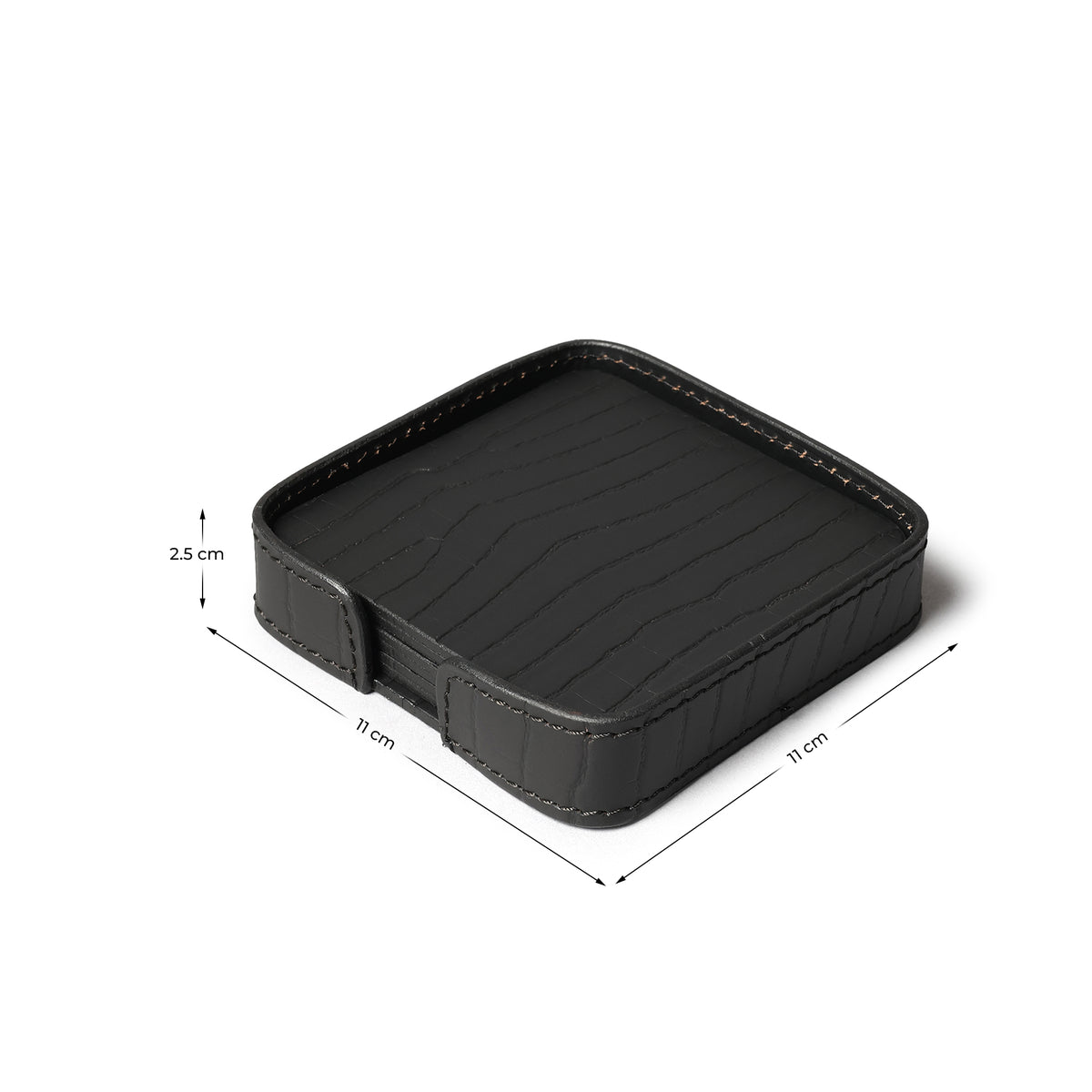 Sterling Croco Coasters Square Black