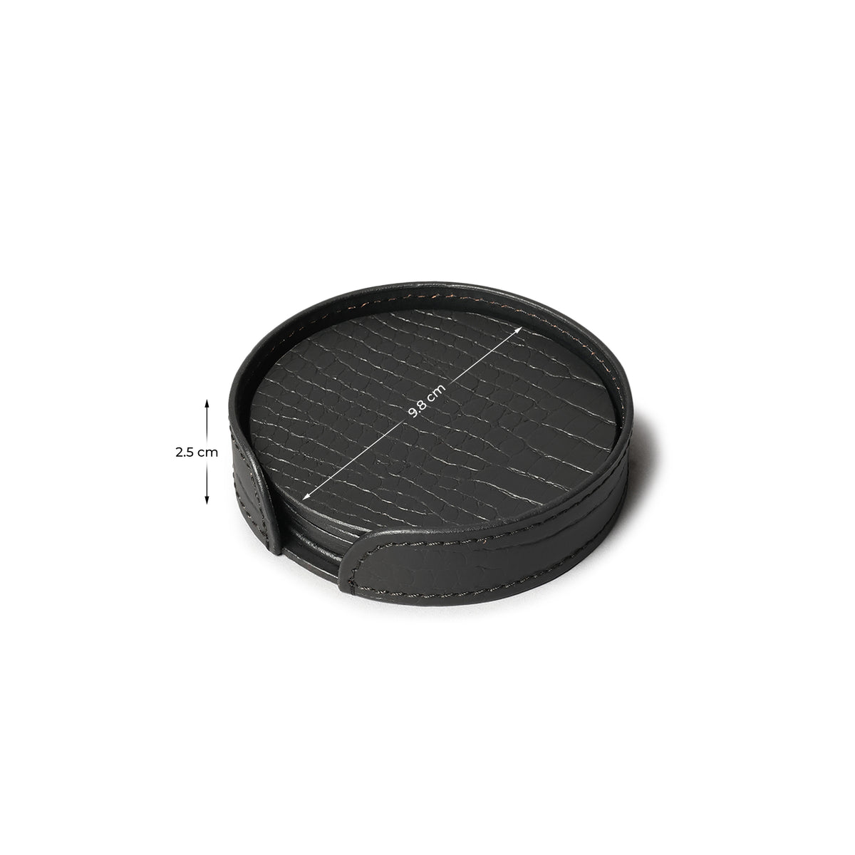 Sterling Croco Coasters Round Black