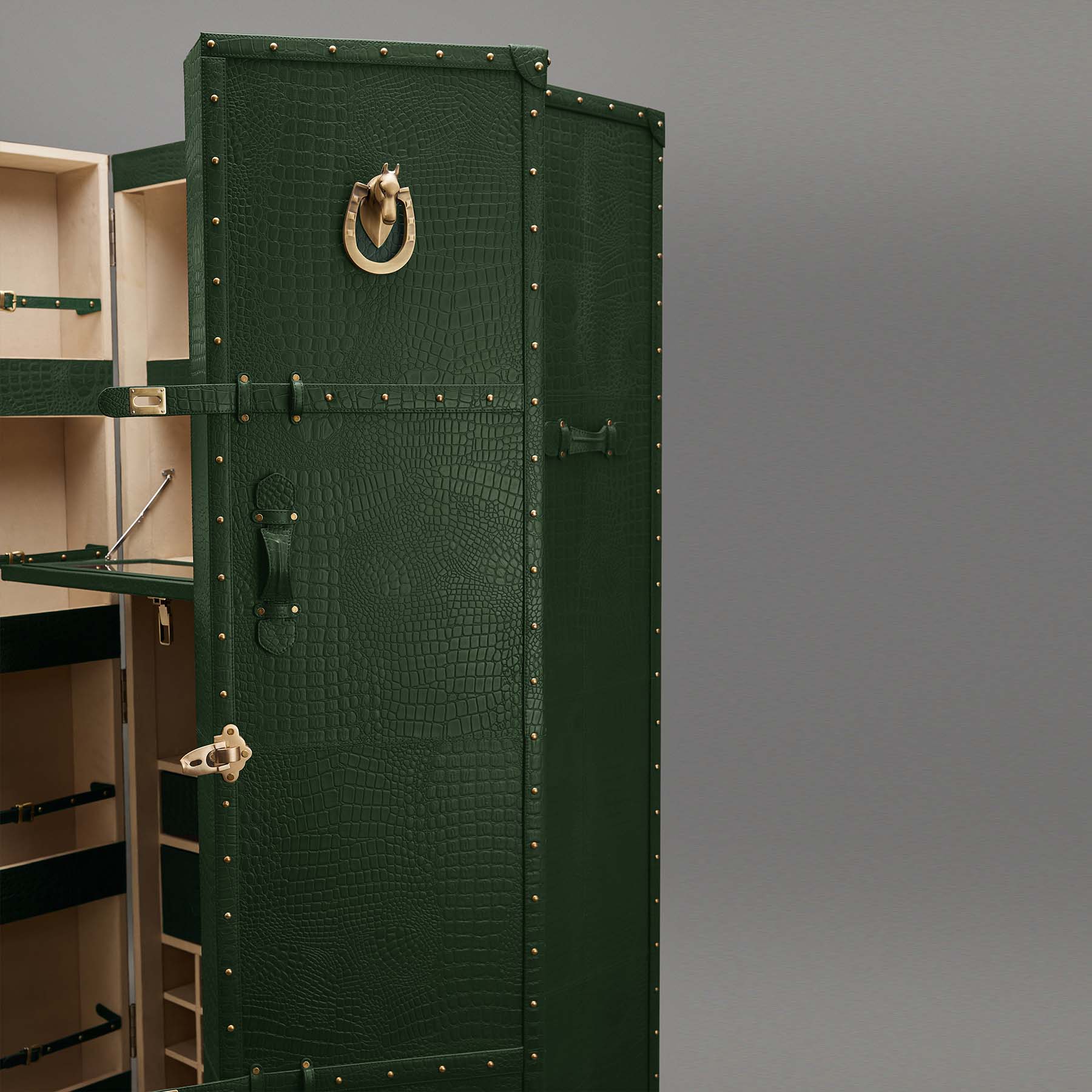 Artemis Croco Tall Leather Bar Green