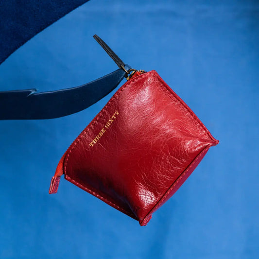 Auna Coin Purse- Genuine Waxy Leather Red
