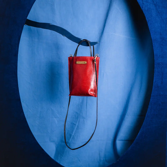 Auna Sling Bag- Genuine Waxy Leather Red