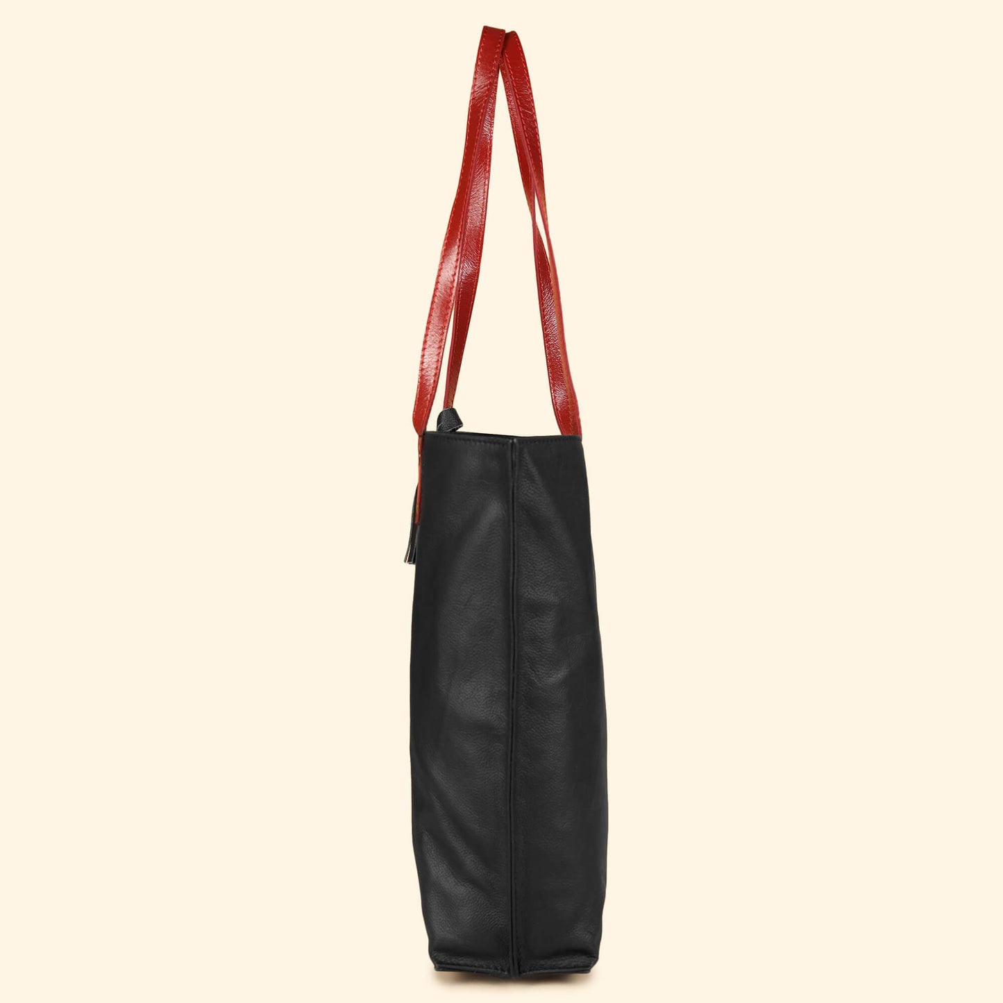 Auna Tote Bag- Genuine Waxy Leather Black