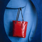 Auna Tote Bag- Genuine Waxy Leather Red