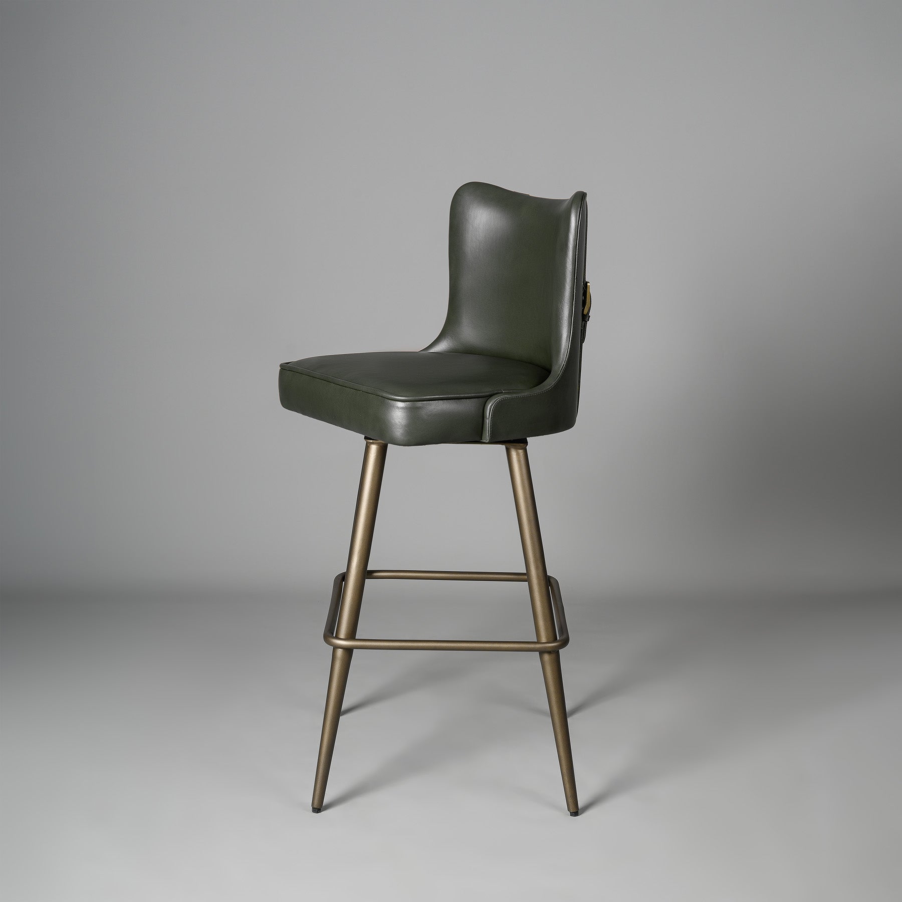 Buckleback Bar Stool Antique legs Green