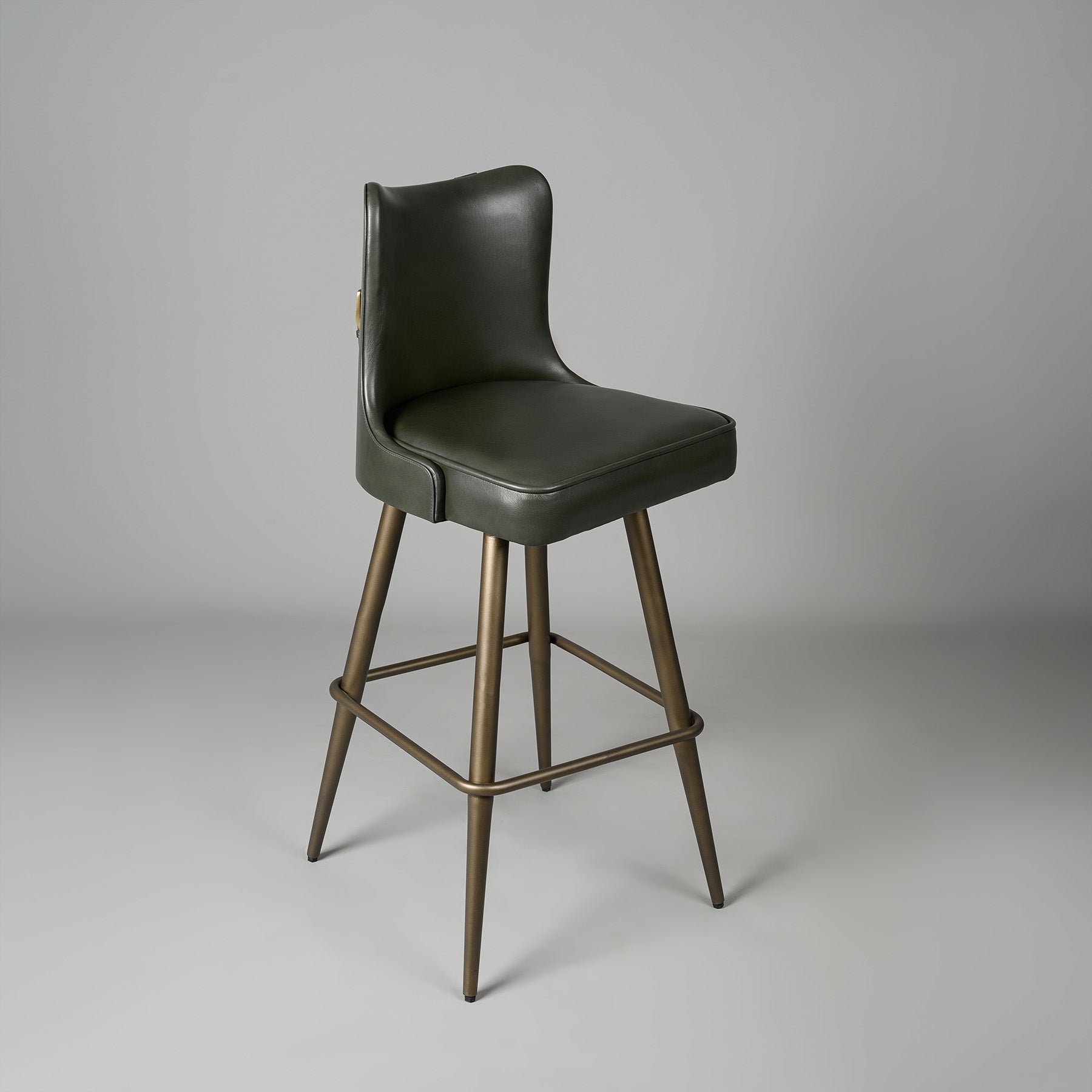 Buckleback Bar Stool Antique legs Green