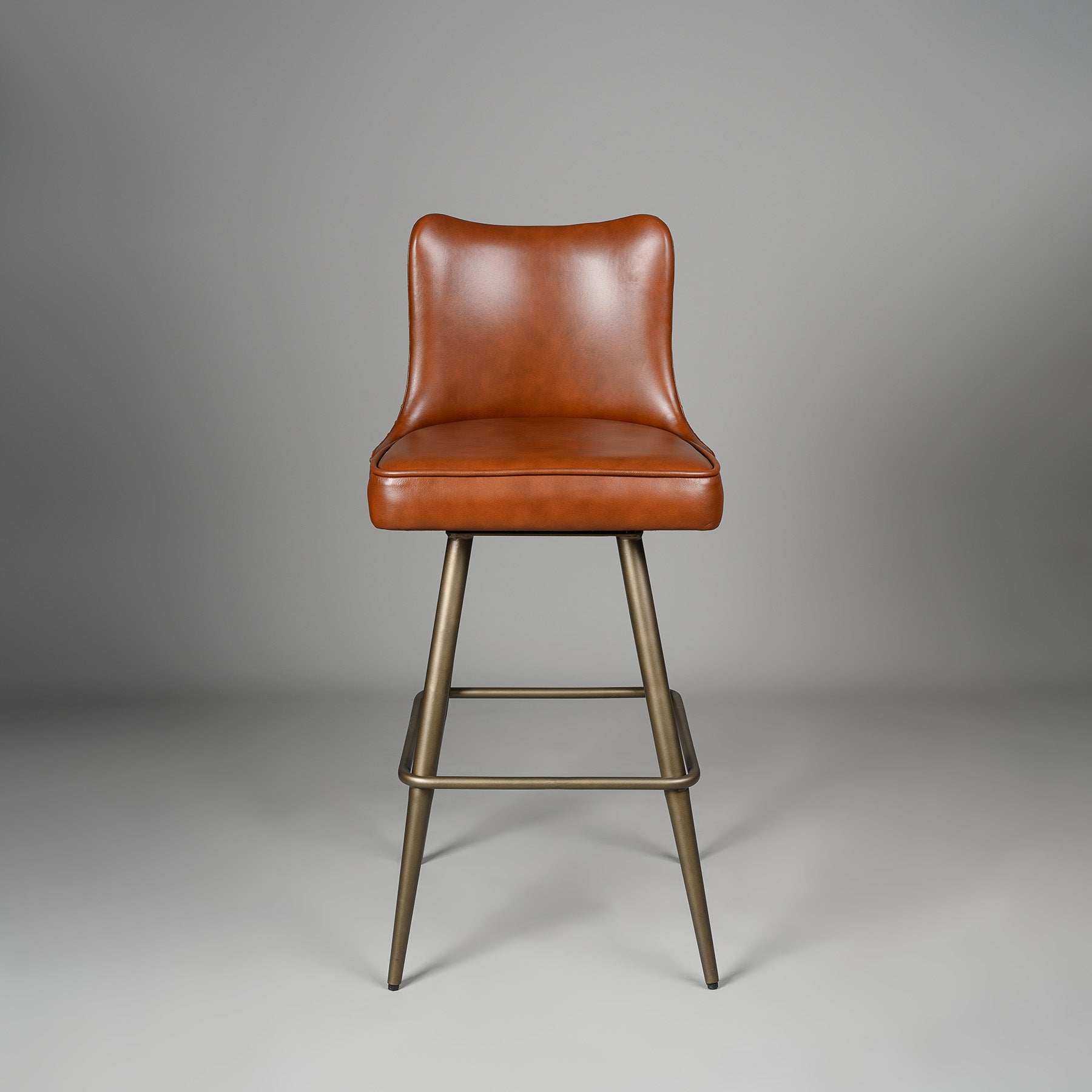 Chester Bar Stool Antique Legs Cognac