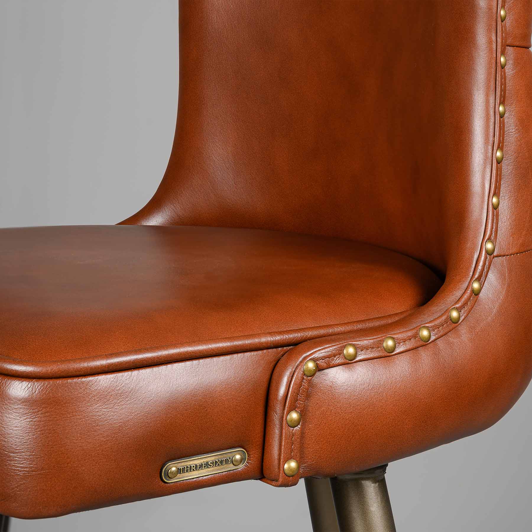 Chester Bar Stool Antique Legs Cognac