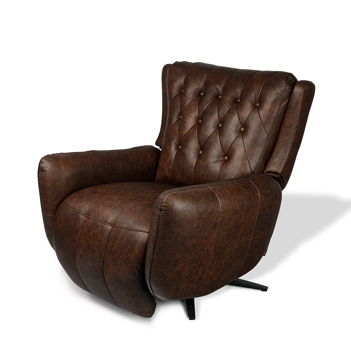 Chesterfield Recliner Chair Brown