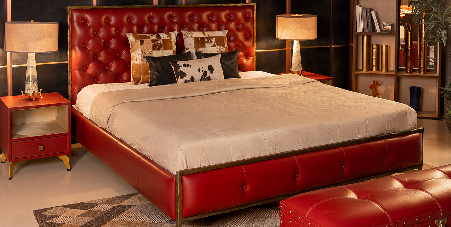 Chesterfield Leather King Bed
