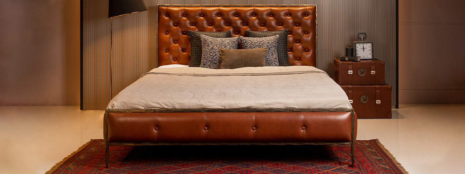 Chesterfield Leather King Bed