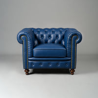 Classic Chesterfield Single Seater Sofa Blue