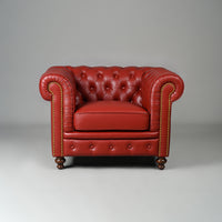 Classic Chesterfield Single Seater Sofa Red