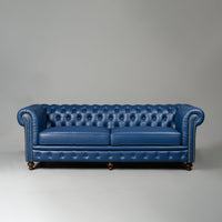 Classic Chesterfield Three Seater Sofa Blue