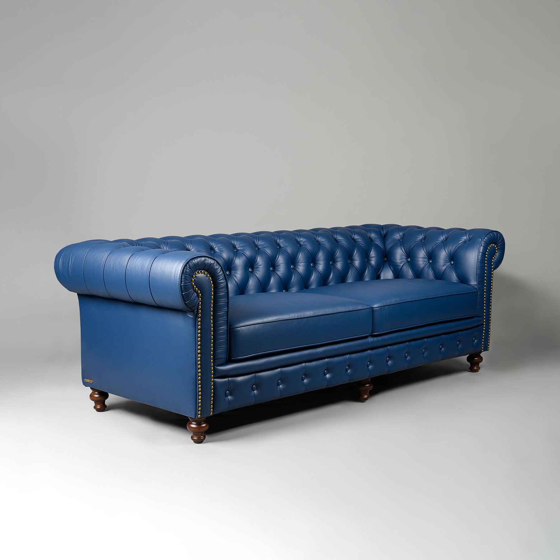 Classic Chesterfield Three Seater Sofa Blue
