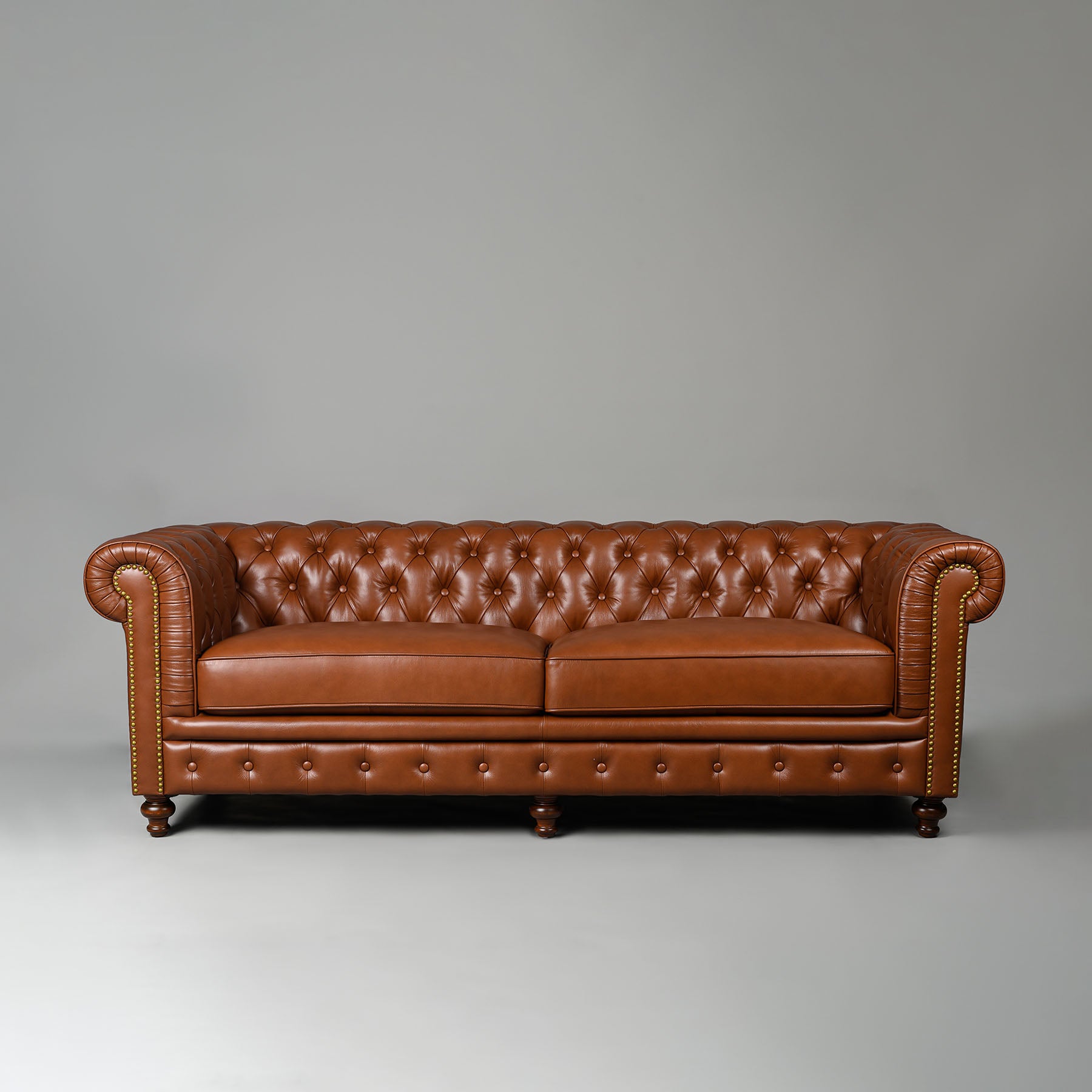 Classic Chesterfield Three Seater Sofa Cognac