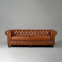 Classic Chesterfield Three Seater Sofa Cognac