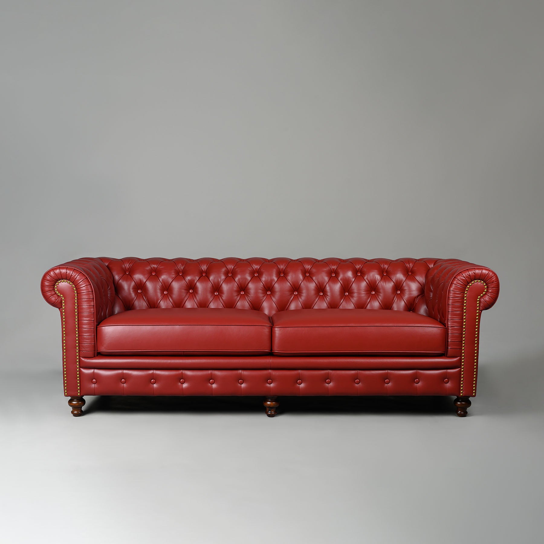Classic Chesterfield Three Seater Sofa Red