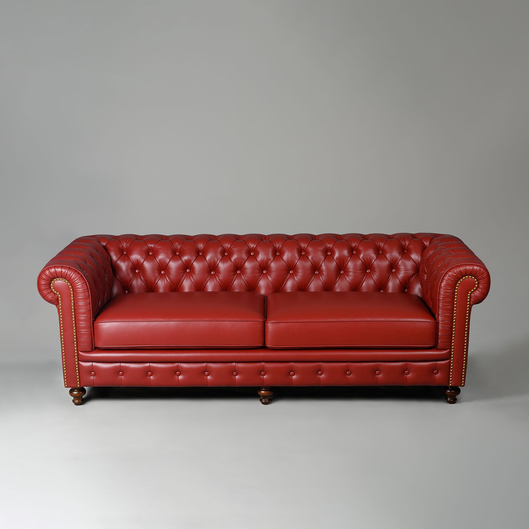 Classic Chesterfield Three Seater Sofa Red