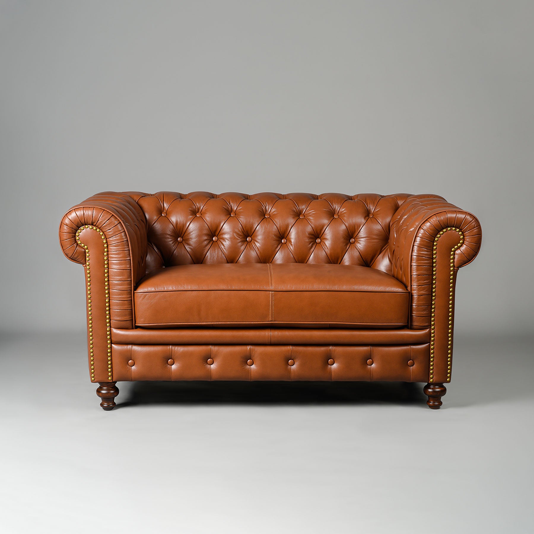 Classic Chesterfield Two Seater Sofa Cognac