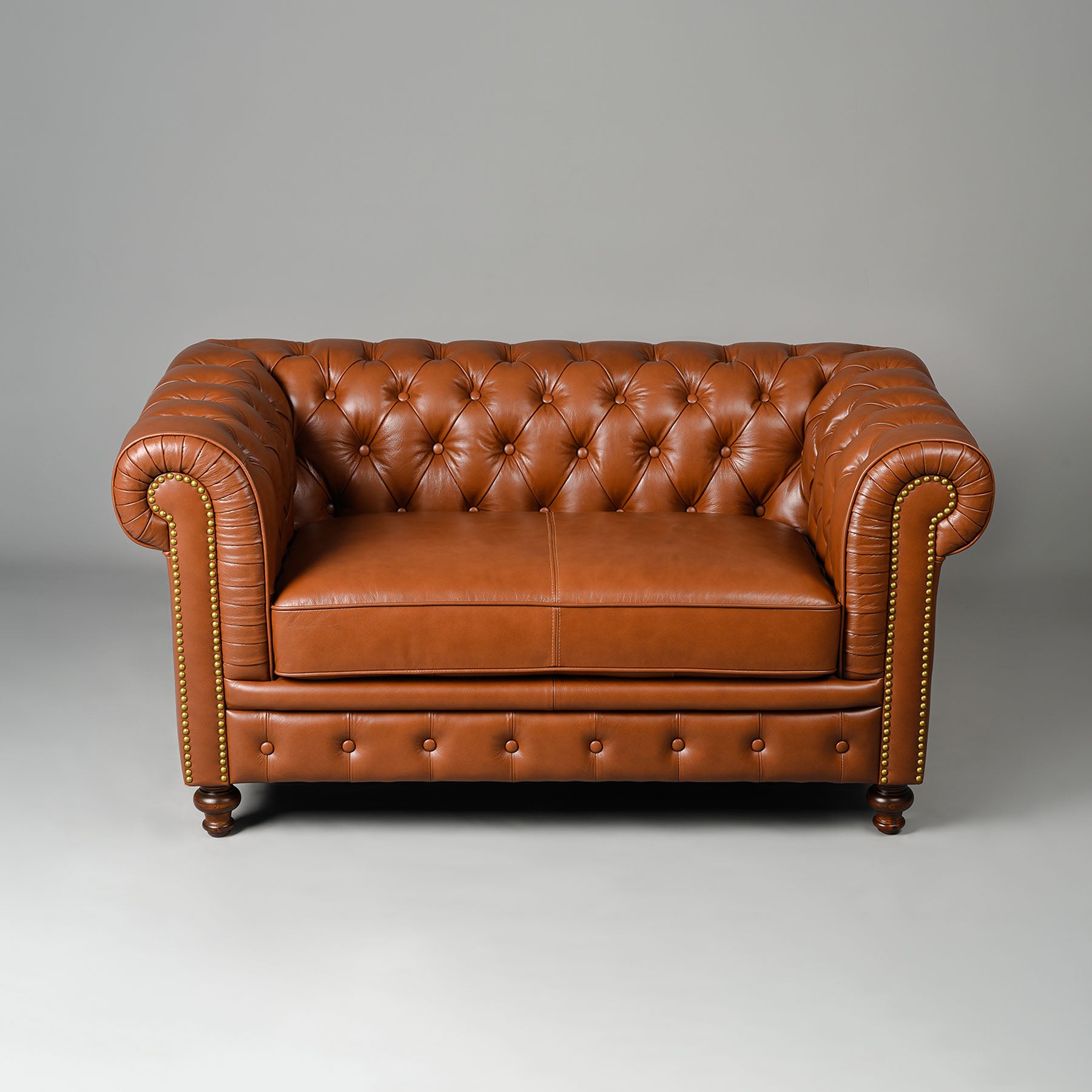Classic Chesterfield Two Seater Sofa Cognac