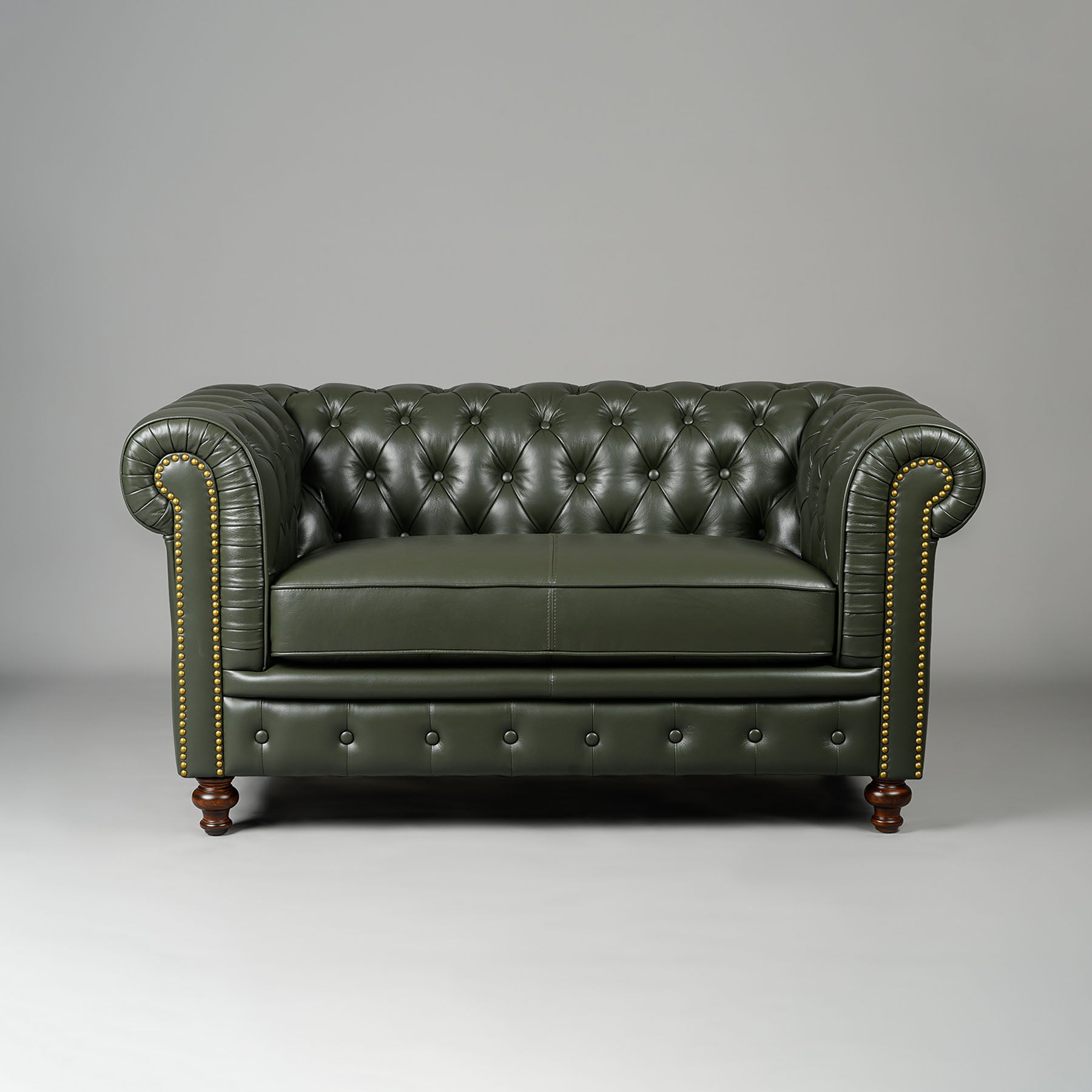 Classic Chesterfield Two Seater Sofa Olive Green