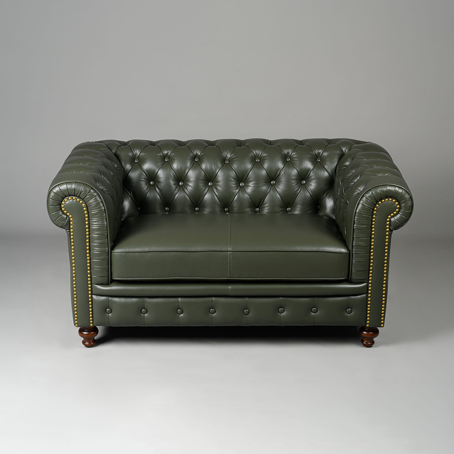 Classic Chesterfield Two Seater Sofa Olive Green