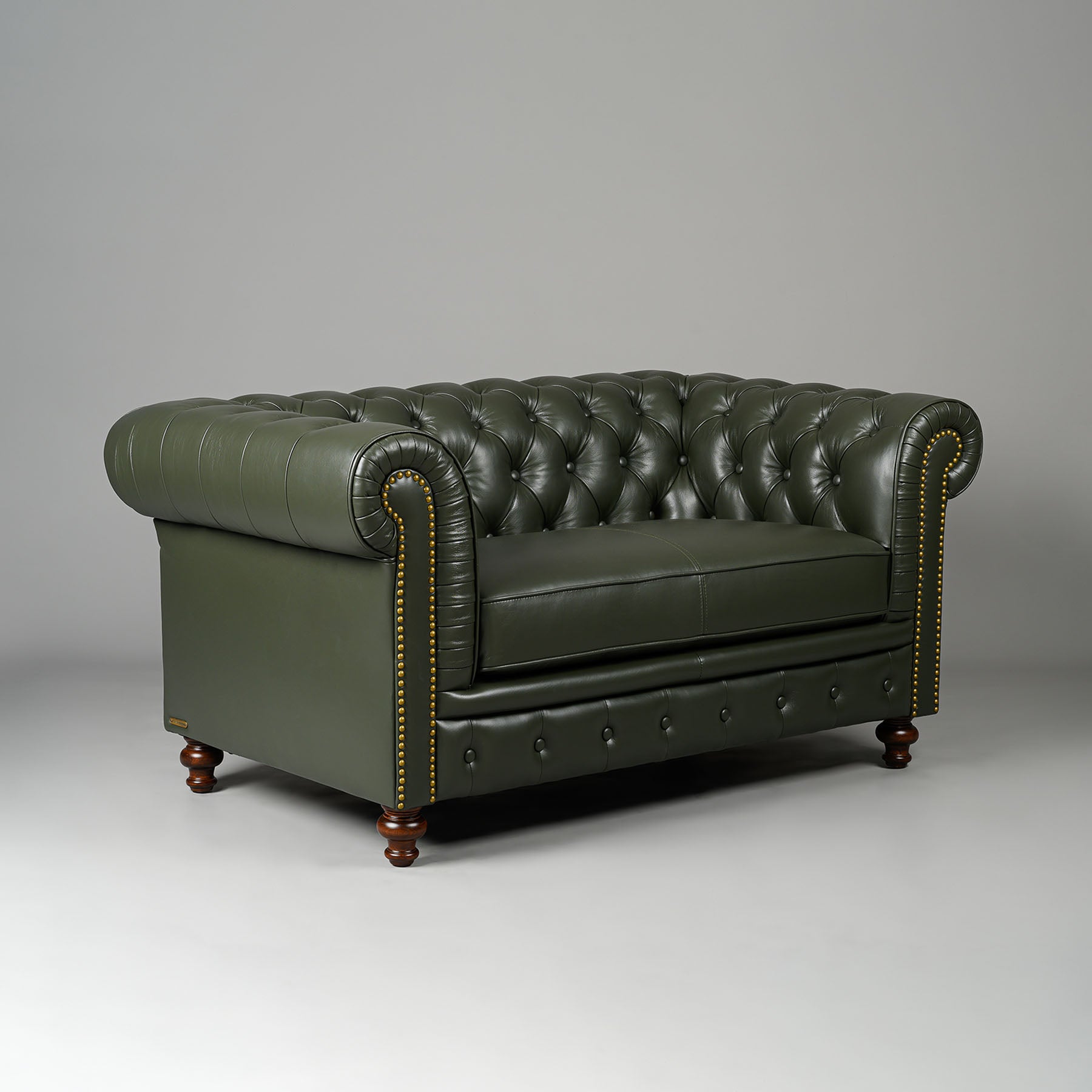 Classic Chesterfield Two Seater Sofa Olive Green