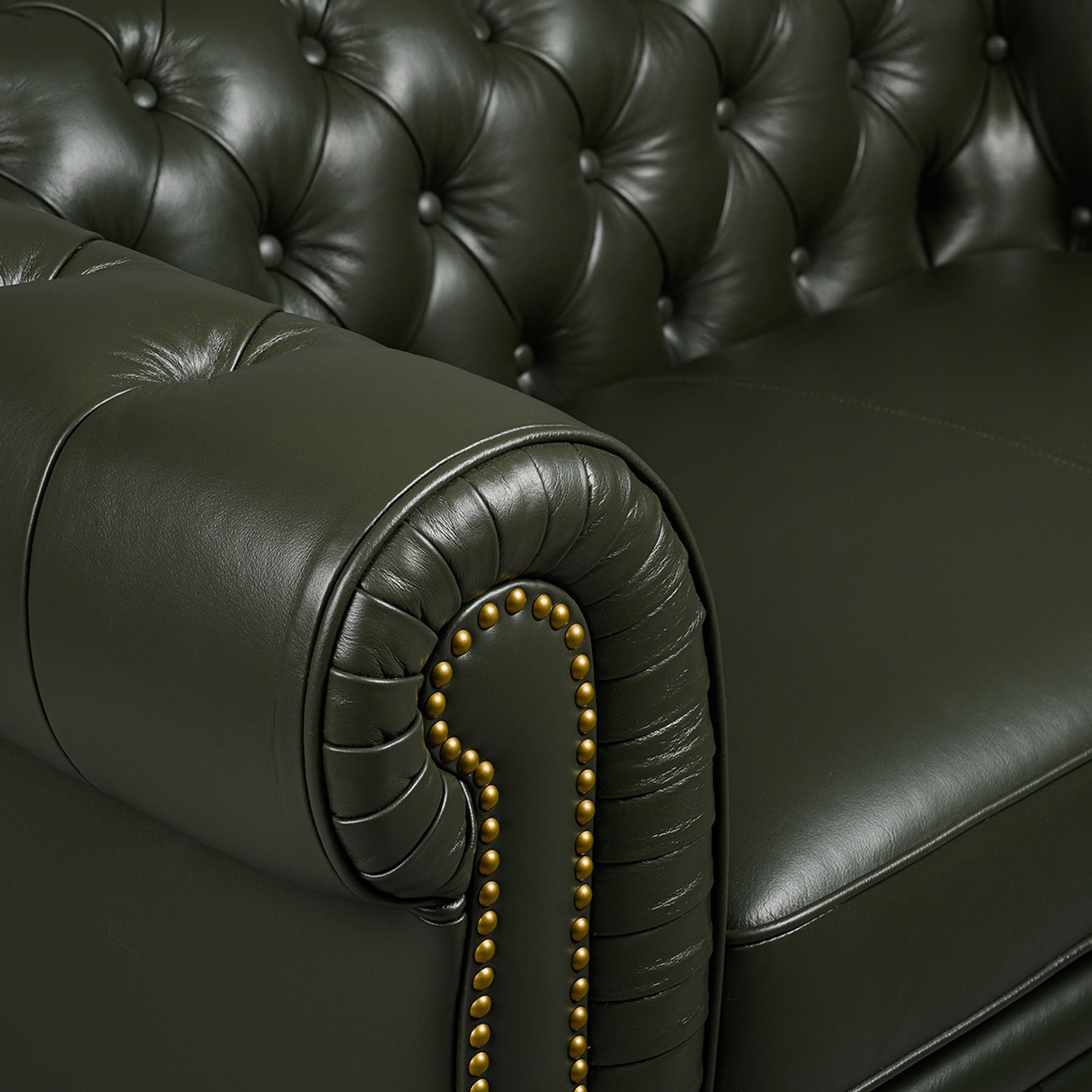 Classic Chesterfield Two Seater Sofa Olive Green
