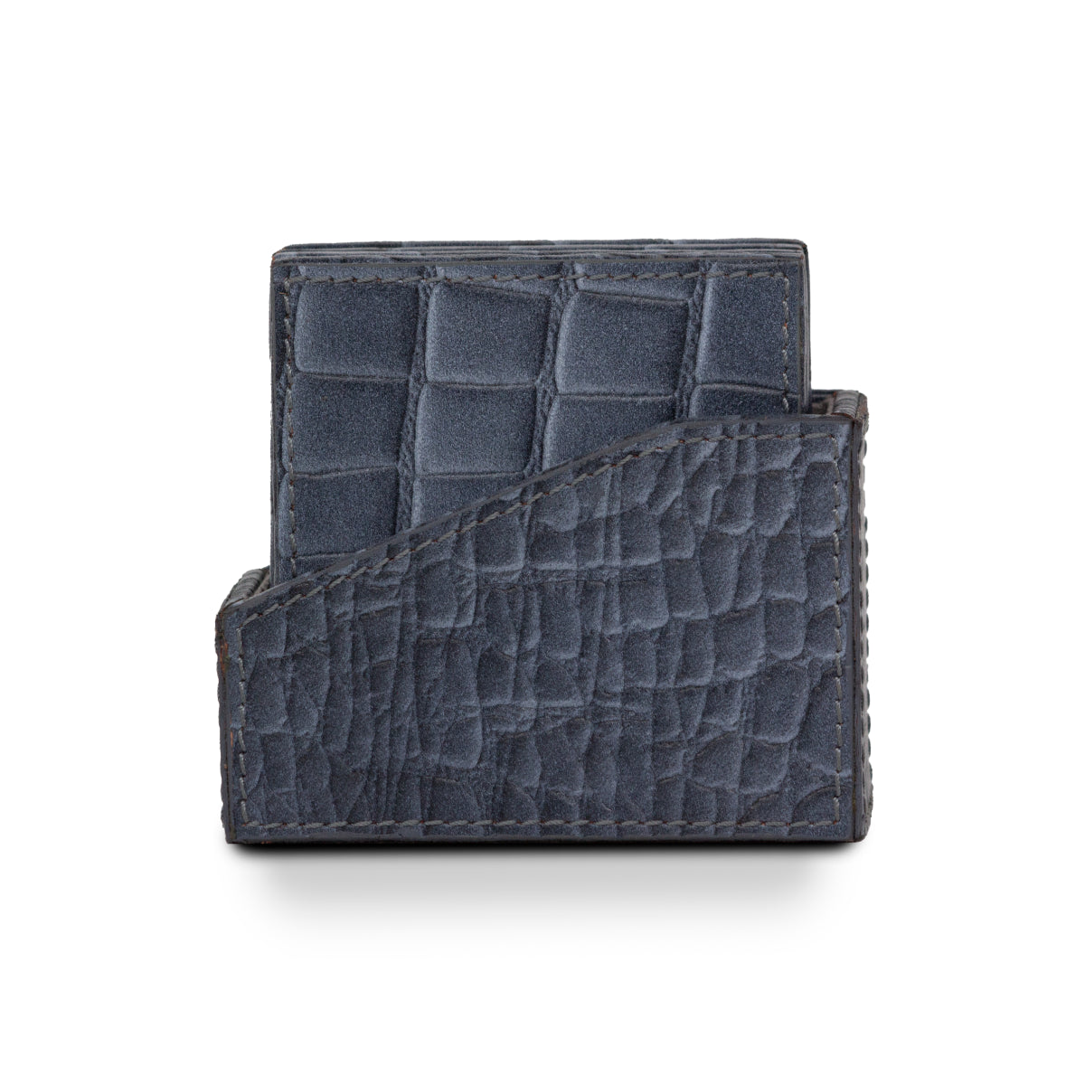 Eden Coaster Set of 4 In Genuine Croco Leather Blue