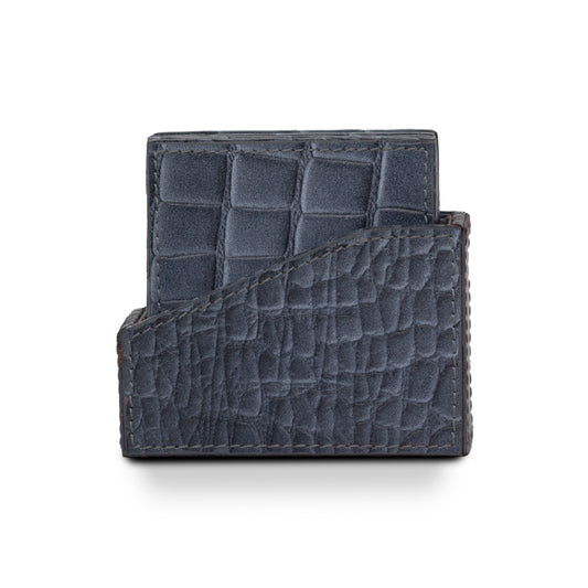 Coaster Set of 4 In Genuine Croco Leather Blue