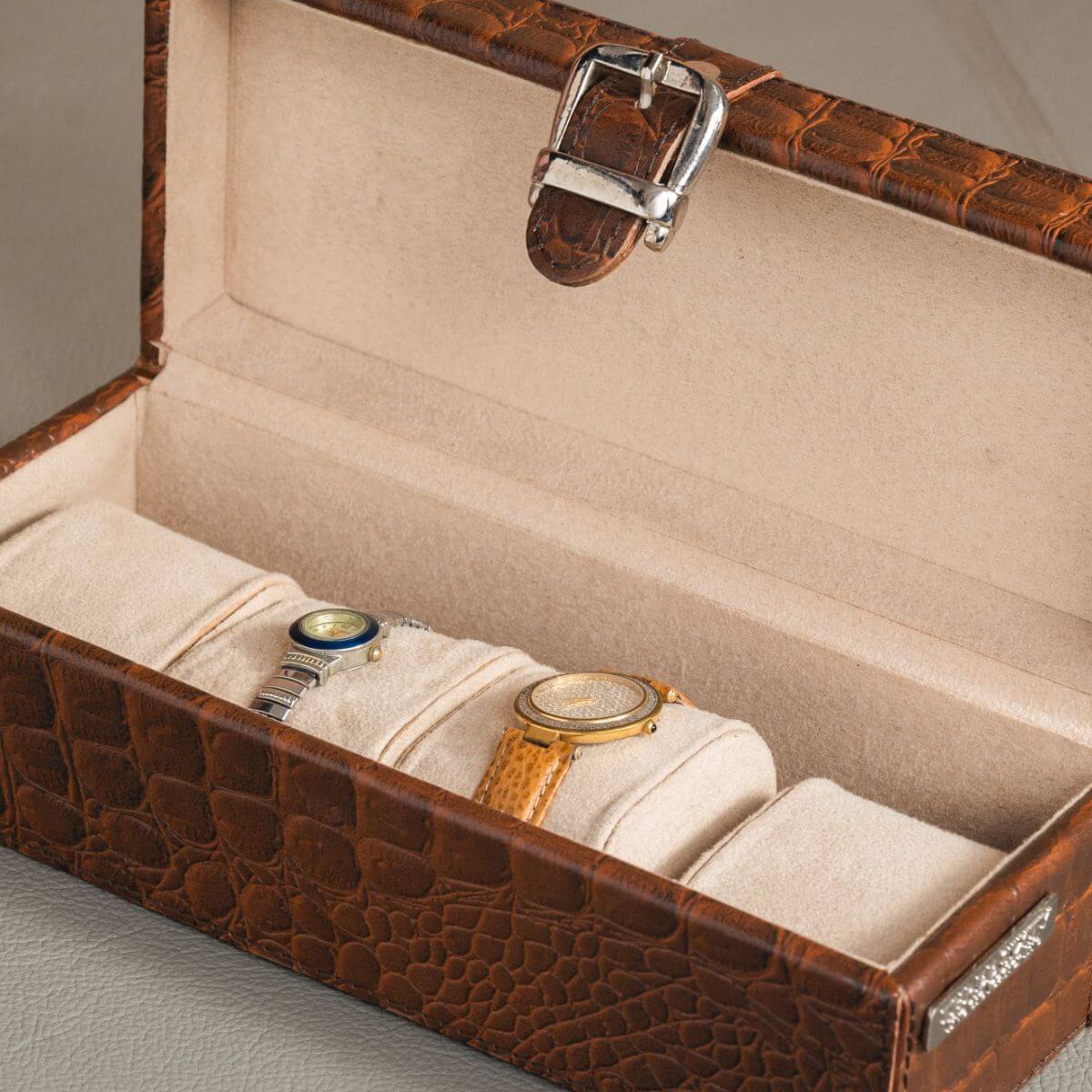 Watch Box of 4 - Tan Croco