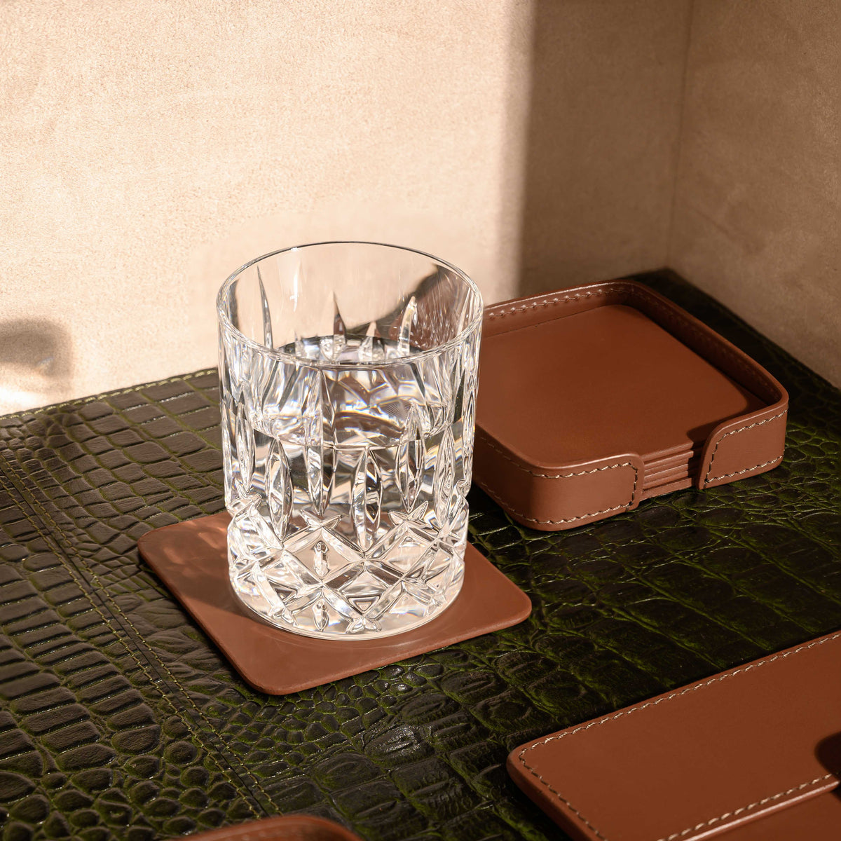 Sterling Classic Coasters Square Antique Brown
