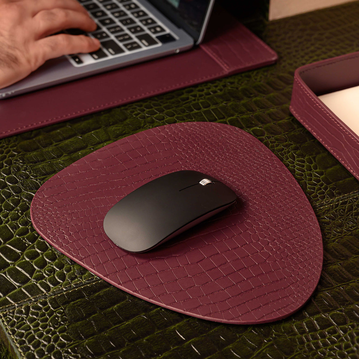 Sterling Croco Mousepad Bordeaux